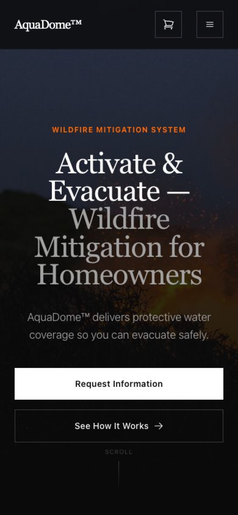 AquaDome mobile homepage preview